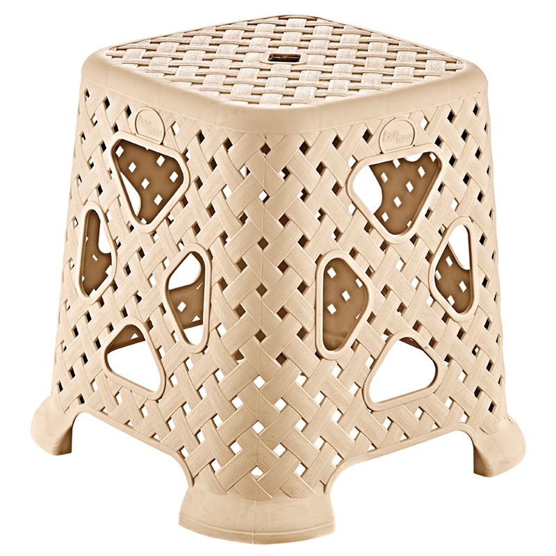 TABOURET 34X34X32 CM MIX GRIS/MARRON/NOIR/BEIGE