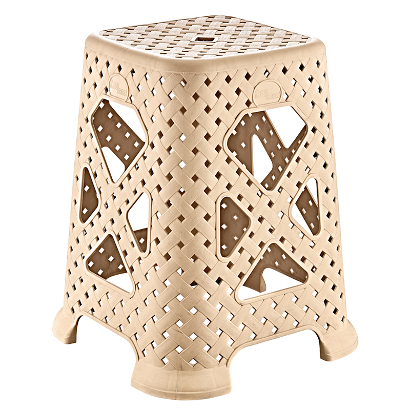 TABOURET 37X37X45 CM MIX GRIS/MARRON/NOIR/BEIGE