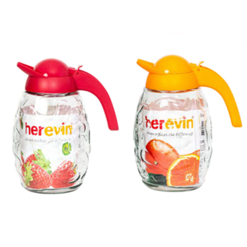 CARAFE A JUS 1.6 LITRES VERRE MIX ROUGE/ORANGE