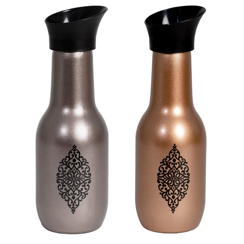 CARAFE VERRE 1 LITRE DESIGN METALLIQUE MIX BRONZE/NOIR
