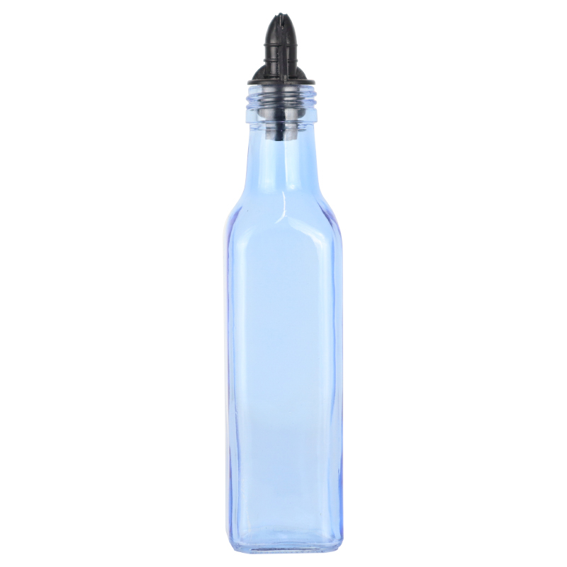 BOUTEILLE HUILE 250 CC VERRE MIX BLEU/NOIR/CUIVRE