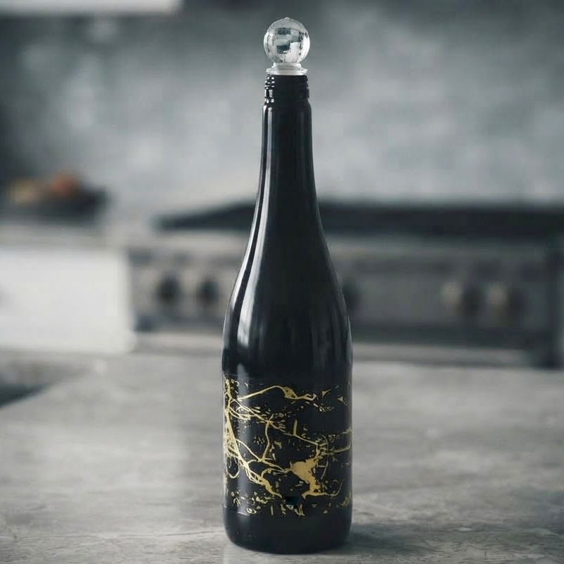 BOUTEILLE HUILE 1000 CC VERRE DESIGN MARBRE NOIR