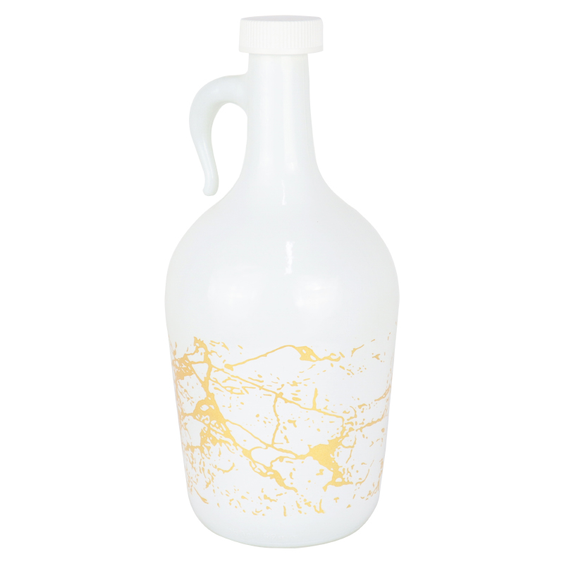 BOUTEILLE GALON 1500 CC VERRE DESIGN MARBRE BLANC