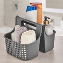 ORGANIZER PRODUIT MENAGER 2 COMPARTIMENTS 26X21X18 CM MIX BLANC/GRIS