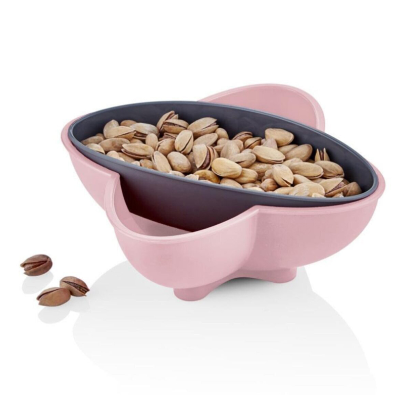 ASSIETTE SNACK 19X19X7 CM MIX ROSE/BLANC/ROUGE