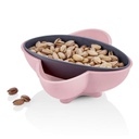 ASSIETTE SNACK 19X19X7 CM MIX ROSE/BLANC/ROUGE
