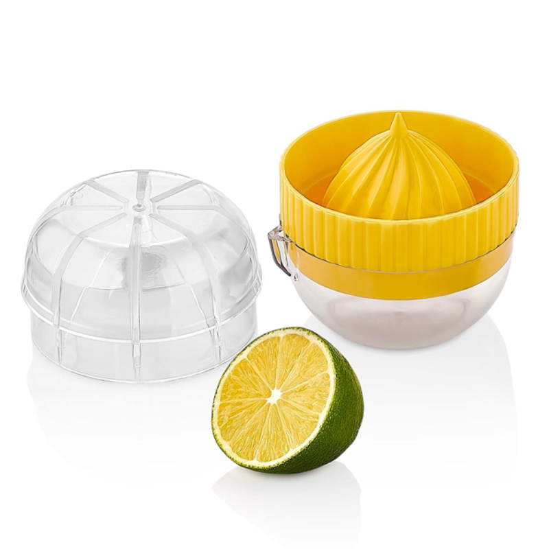 PRESSE AGRUME PLASTIQUE 7X7X8 CM MIX JAUNE/TRANSPARENT