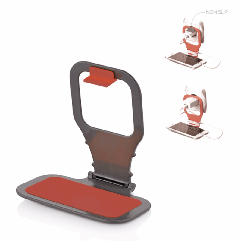 PORTE TELEPHONE PORTABLE SUR PRISE 16X18X2 CM MIX GRIS/ROUGE