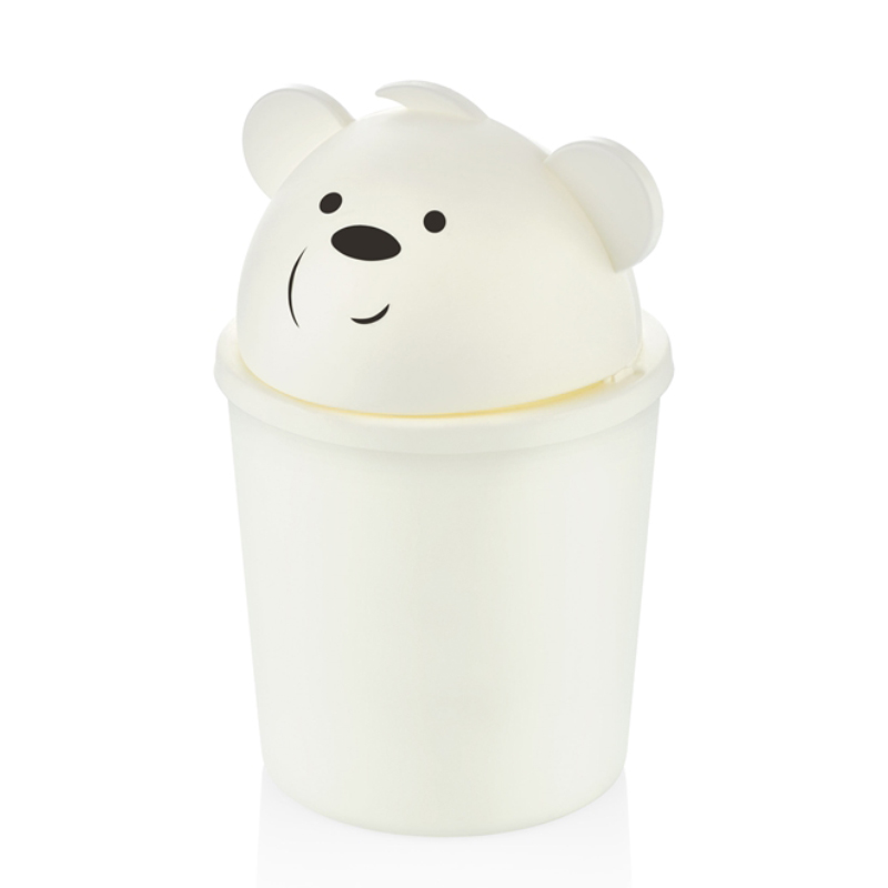 MINI POUBELLE ENFANT 13X13X21 CM MIX BLANC/MARRON