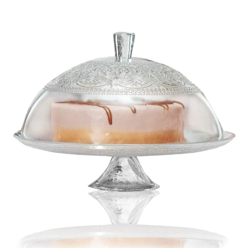 SUPPORT GATEAU AVEC COUVERCLE VERRE 32 CM 