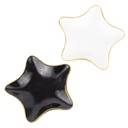 PLAT CERAMIQUE 17X17X3 CM MIX BLANC/NOIR