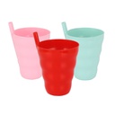 SET 3 GOBELET AVEC PIPETTE MIX ROUGE/VERT/ROSE/BLEU