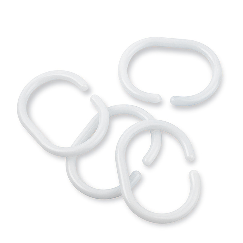 KIT 16 ANNEAUX POUR RIDEAUX DE DOUCHE BLANC