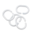 KIT 16 ANNEAUX POUR RIDEAUX DE DOUCHE BLANC