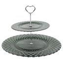 SET PRESENTATION 2 NIVEAUX VERRE MIX VERT/VIOLET/OR