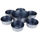 SET 7 PIECES SALADIER + BOLS VERRE MIX VIOLET/OR/GRIS