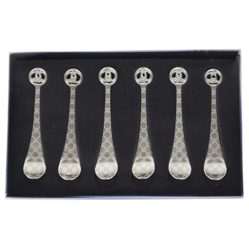 SET 6 CUILLERES A CAFE EN METAL MIX OR/ARGENT