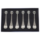 SET 6 CUILLERES A CAFE EN METAL MIX OR/ARGENT