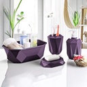 SET SALLE DE BAIN 4 PIECES MIX ROUGE/BLEU/ROSE/BLANC/GRIS