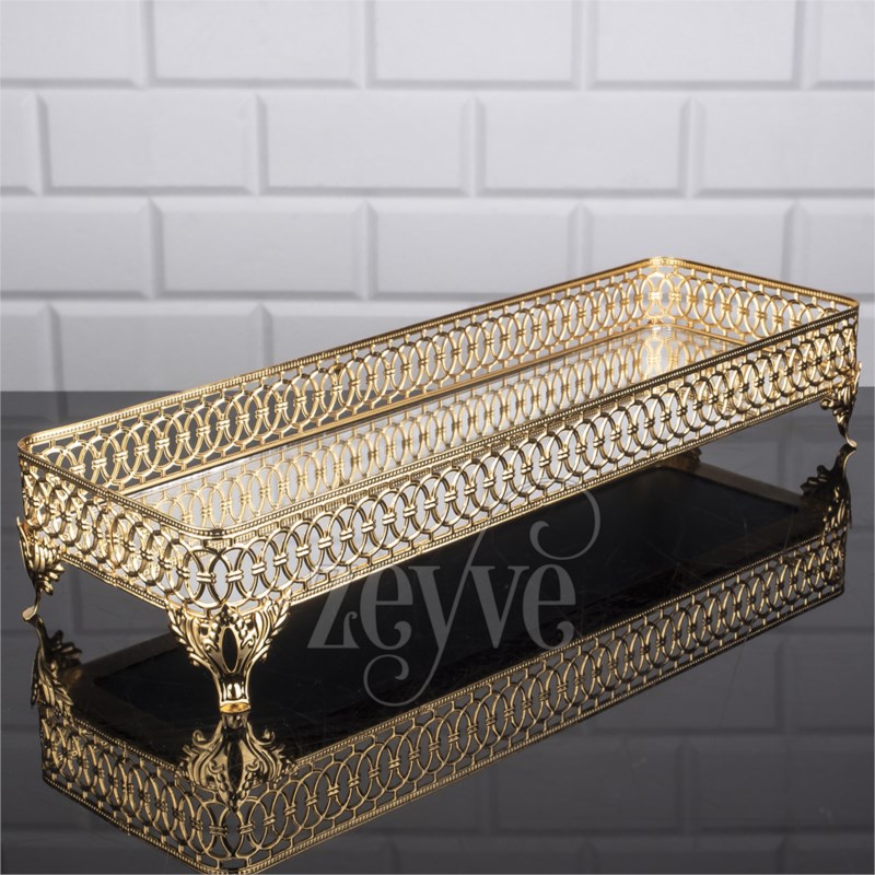 PLATEAU DECO 40X14 CM MODELE OR
