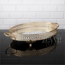 PLATEAU DECO OVAL 35X26 CM MODELE OR