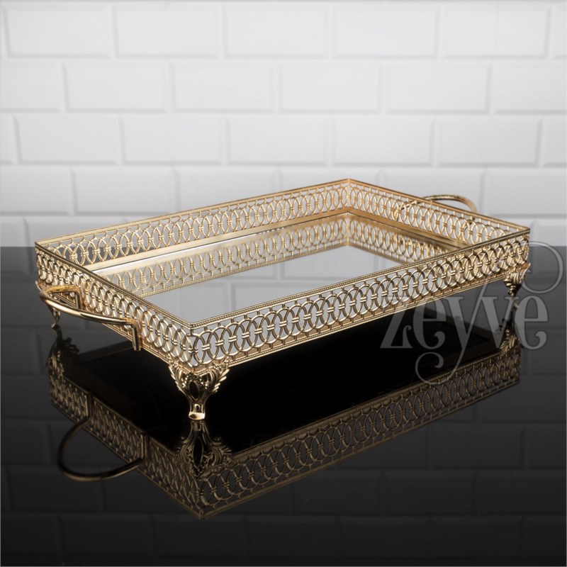 PLATEAU DECO 35X24 CM MODELE OR