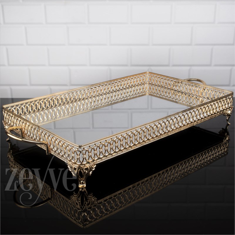 PLATEAU DECO32X42 CM MODELE OR