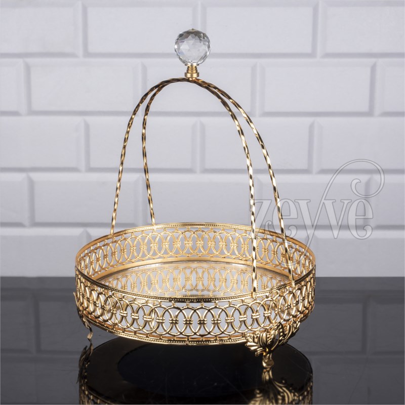 PLATEAU PANIER DECO 20X20 CM MODELE OR