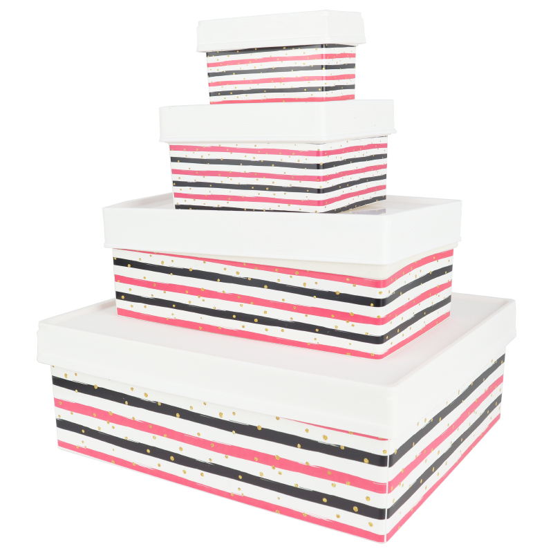 SET 4 BACS DE RANGEMENT PLASTIQUE 6 LITRES + 2 LITRES + 1 LITRE +0,4 LITRE MIX DESIGNS