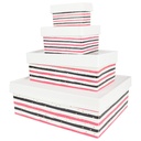 SET 4 BACS DE RANGEMENT PLASTIQUE 6 LITRES + 2 LITRES + 1 LITRE +0,4 LITRE MIX DESIGNS