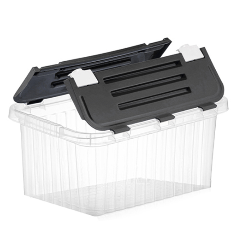BOITE RANGEMENT 33 LITRES MIX GRIS/ROSE