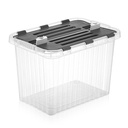 BOITE RANGEMENT 16 LITRES MIX GRIS/ROSE/ROUGE