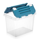 BOITE RANGEMENT 26 LITRES MIX GRIS/VERT/ROUGE
