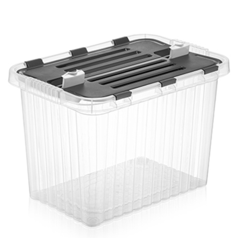 BOITE RANGEMENT 50 LITRES MIX GRIS/ROUGE
