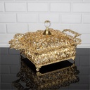 PLATEAU DE DECORATION AVEC COUVERCLE 34X24X16 CM MODELE OR 