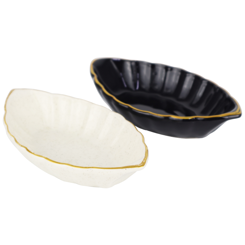 PLAT CERAMIQUE 18X10X4 CM MIX BLANC/NOIR
