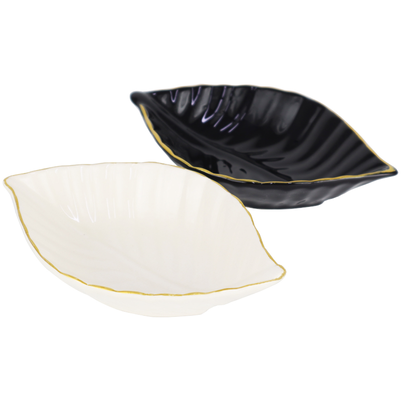 PLAT CERAMIQUE 17X10X3 CM MIX BLANC/NOIR