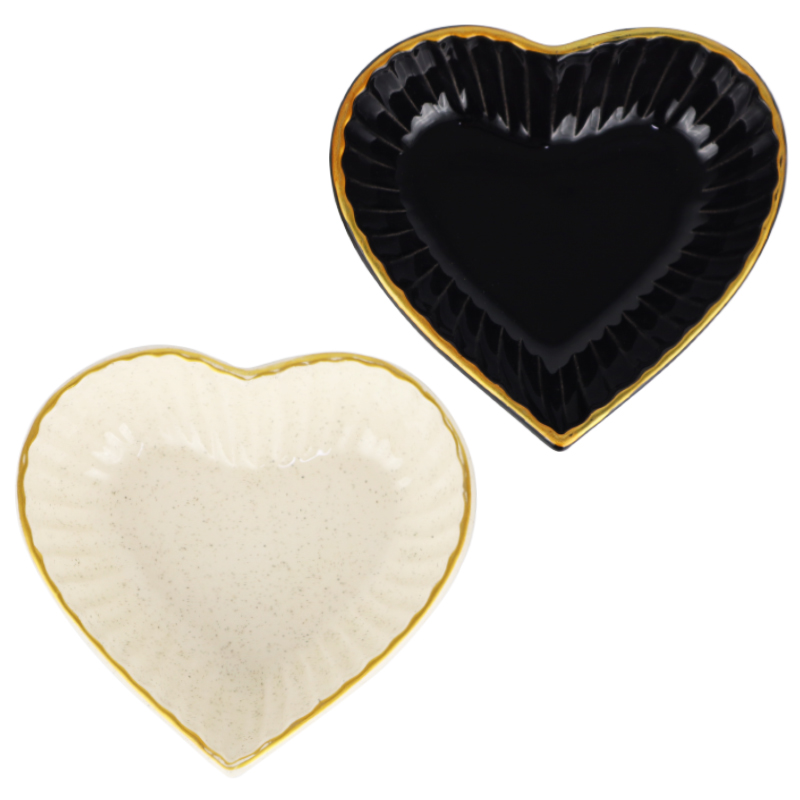 PLAT CERAMIQUE 13X13X4 CM MIX BLANC/NOIR