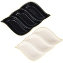 PLAT CERAMIQUE 21X13X3 CM MIX BLANC/NOIR