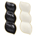 PLAT CERAMIQUE 32X11X3 CM MIX BLANC/NOIR