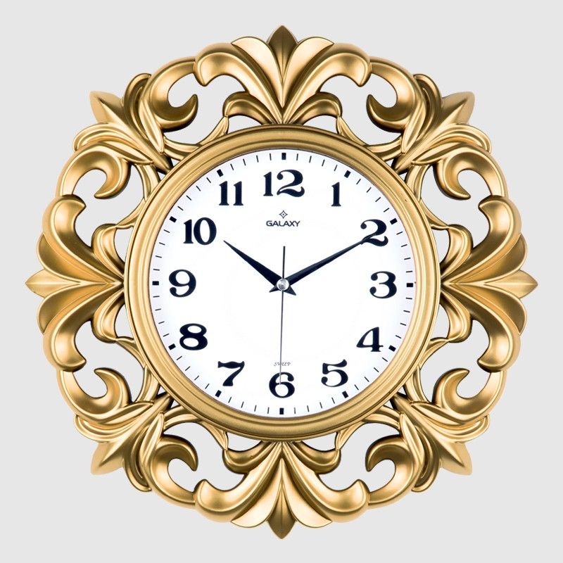 HORLOGE MURALE DECORATIVE 39.5 CM MIX OR/ARGENT/BLANC