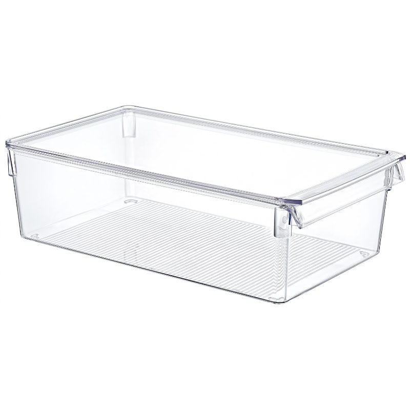 RANGEMENT REFREGIRATEUR TRANSPARENT AVEC COUVERCLE(36 x 20.5 x 10 CM)