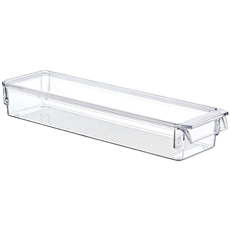 RANGEMENT REFREGIRATEUR TRANSPARENT AVEC COUVERCLE (36 x 10.5 x 5 CM)