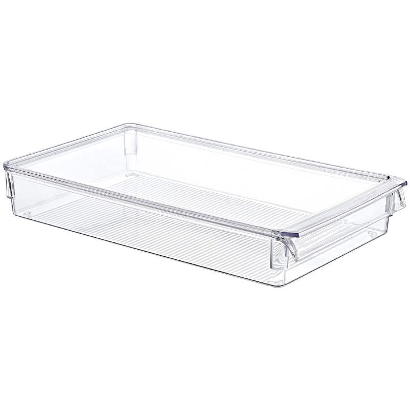 RANGEMENT REFREGIRATEUR TRANSPARENT AVEC COUVERCLE (36 x 20.5 x 5 CM)