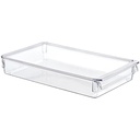 RANGEMENT REFREGIRATEUR TRANSPARENT AVEC COUVERCLE (36 x 20.5 x 5 CM)