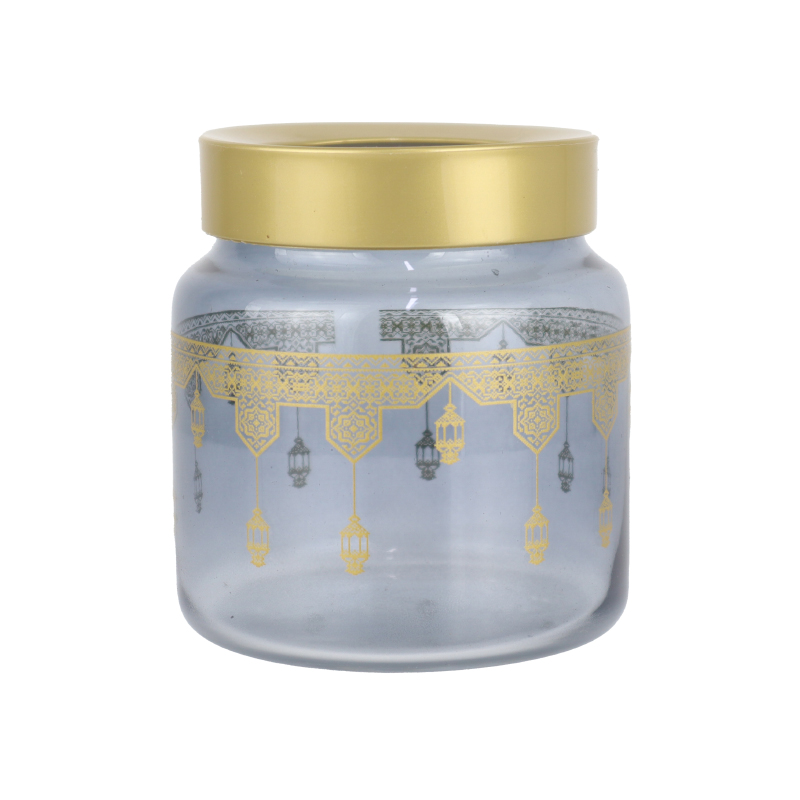 POT CONSERVATION VERRE DESIGN ORIENTAL 635 CC MODELE OR