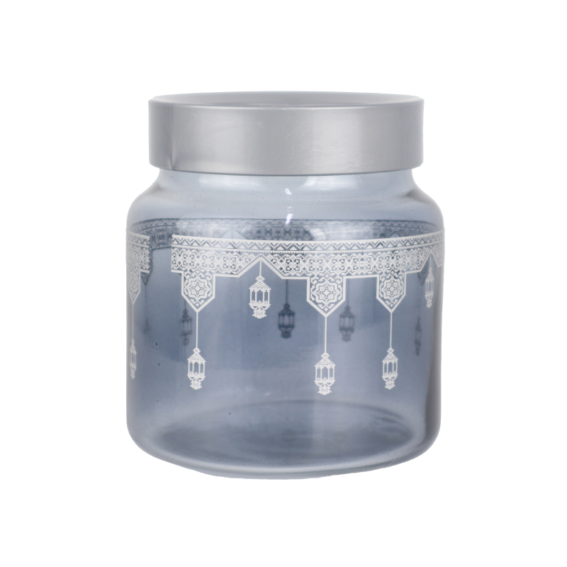 POT CONSERVATION VERRE DESIGN ORIENTAL 635 CC MODELE ARGENT
