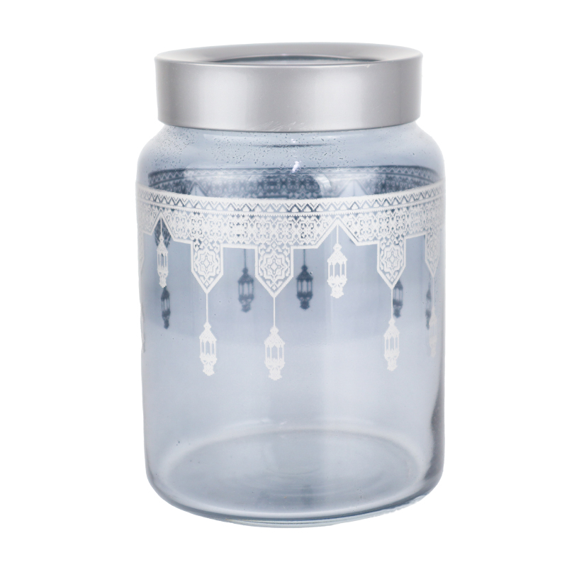 POT CONSERVATION VERRE DESIGN ORIENTAL 890 CC MODELE ARGENT