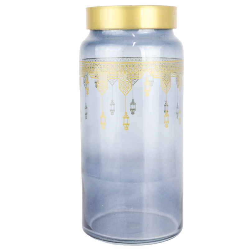 POT CONSERVATION VERRE DESIGN ORIENTAL 1400 CC MODELE OR