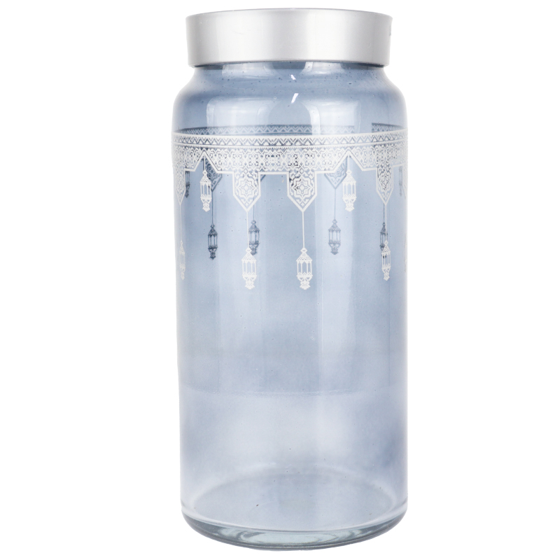 POT CONSERVATION VERRE DESIGN ORIENTAL 1400 CC MODELE ARGENT